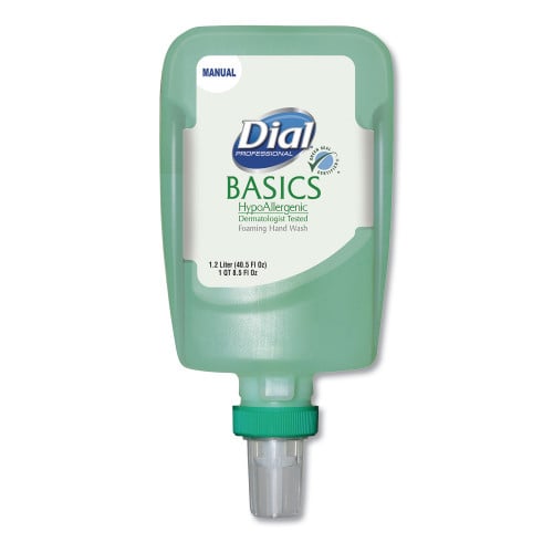 Dial Basics Hypoallergenic Foaming Hand Wash Refill for FIT Manual Dispenser, Honeysuckle Scent, 1.2 L, 3/Carton (16714)