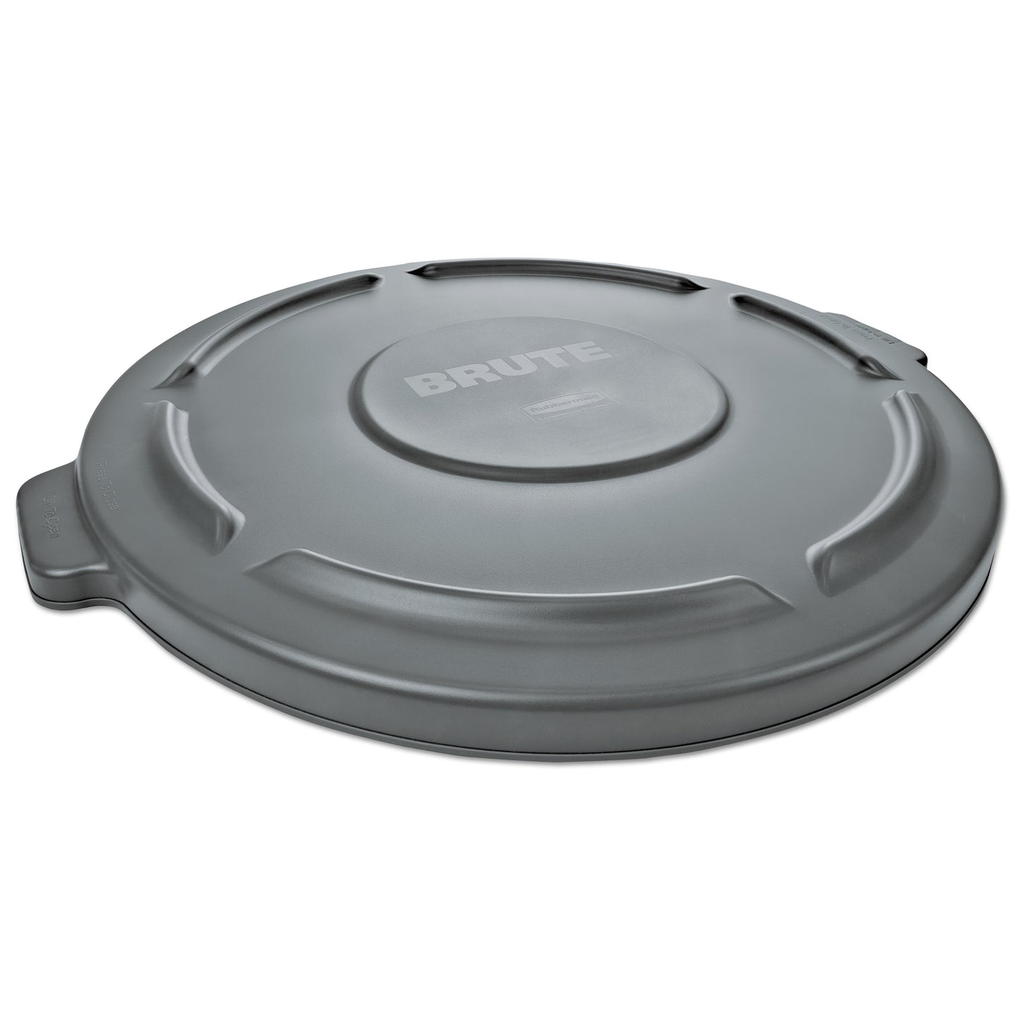 Rubbermaid Commercial BRUTE Self-Draining Flat Top Lids for 55 gal Round BRUTE Containers, 26.75" Diameter, Gray