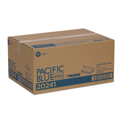 Pacific Blue™ Select C-Fold Paper Towels, 1-Ply, White, 2400 Towels (20241)