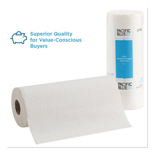 Georgia Pacific Professional Pacific Blue Select Two-Ply Perforated Paper Kitchen Roll Towels, 2-Ply, 11 x 8.8, White, 100/Roll, 30 Rolls/Carton (27300)