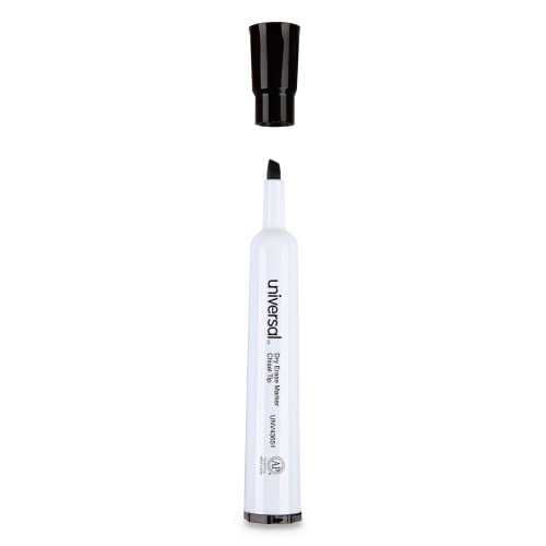 Universal Dry Erase Marker, Broad Chisel Tip, Black, Dozen (UNV43651)