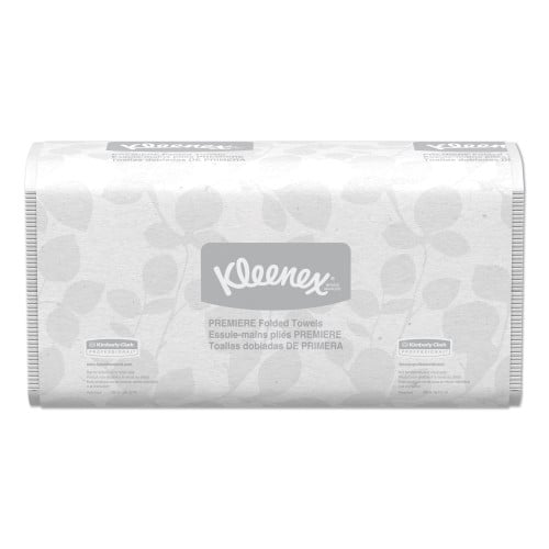 Kleenex Premiere Folded Towels, 1-Ply, 7.8 x 12.4, White, 120/Pack, 25 Packs/Carton (13253)