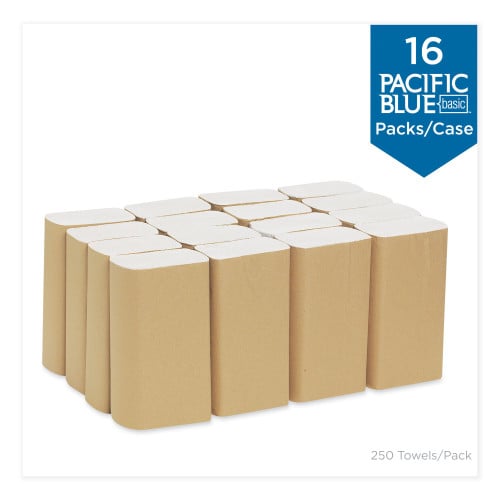 Pacific Blue™ Basic Multifold Paper Towels, 1-Ply, White, 4000 Towels (20204)