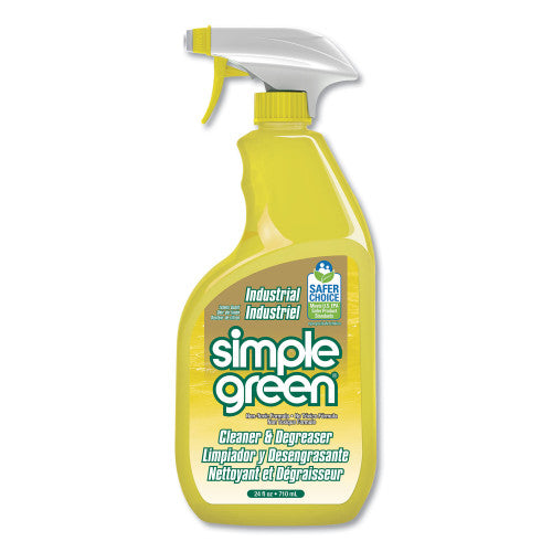 simple green Industrial Cleaner and Degreaser, Concentrated, Lemon, 24 oz Spray Bottle, 12/Carton (14002)