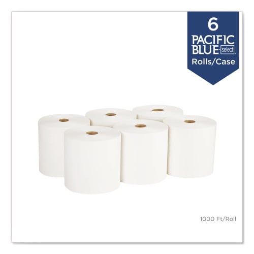 Pacific Blue® Hardwound Roll Paper Towels, White, 1,000-ft. 6 Rolls (26100)