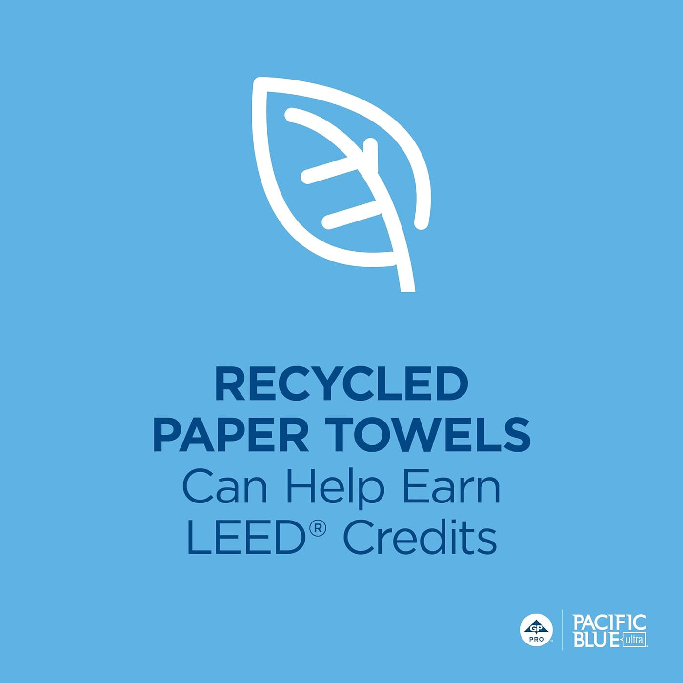 Pacific Blue Ultra 8” High-Capacity Recycled Paper Towel Roll by GP PRO (Georgia-Pacific), White, 26490, 1150 Feet Per Roll, 6 Rolls Per Case