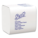 Scott® Hygienic Bath Tissue, 2-Ply, 250 Wipe Pack, 36 Packs (48280)