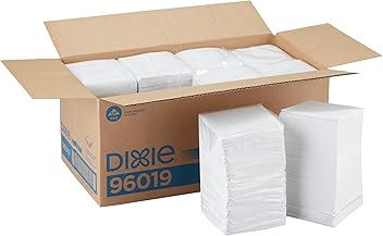 Dixie 1-Ply Beverage Paper Napkins By GP PRO, White, 1/4 Fold, 4000 Count (500 Disposable Napkins Per Pack, 8 Packs Per Case), 96019