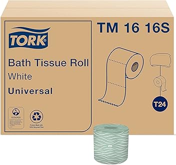 Tork Septic Safe Toilet Paper, White, 2-Ply 100% Recycled, Eco-Friendly, T24 Compatible 96 Rolls x 500 Sheets (TM1616S)