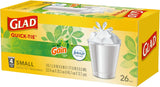 Glad Trash Bags, OdorShield Small Garbage Bags, Gain Original & Febreze, 4 Gal, 26 Count (Pack of 6)
