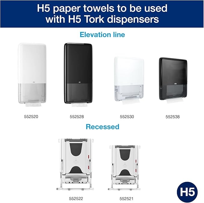 Tork PeakServe Continuous Hand Towel White H5, Advanced, Compressed, 12 x 410 sheets, 105065