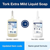 Tork Extra Mild Hand Washing Liquid Soap S1, No Fragrance Added, 6 x 1L, 400029 (formerly 400011)