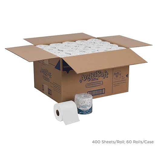 ngel Soft Ultra Professional Series 2-Ply Embossed Toilet Paper by GP PRO; 1632014; 400 Sheets Per Roll; 20 Rolls Per Convenience Case
