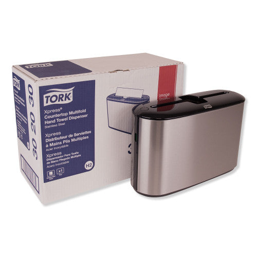 Tork® Xpress Countertop Multifold Hand Towel Dispenser, Stainless (302030)