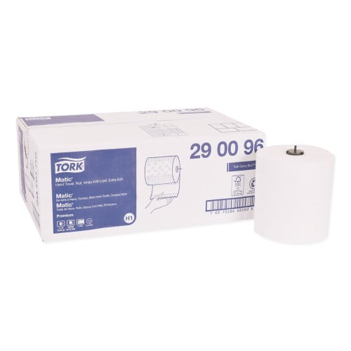 Tork® Soft Matic Hardwound Roll Paper Towels, 1-Ply, White, 6 Rolls (290096)