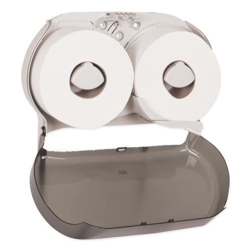 Tork® Jumbo Toilet Paper Twin Dispenser, 2-Rolls, Smoke (56TR)