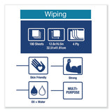 Tork® Industrial Paper Wiper, 1-Ply, Blue, 180 Wipes (13247501)