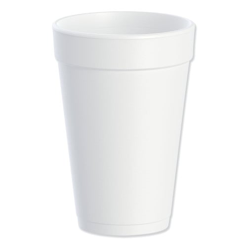 Dart Foam Drink Cups, 16 oz, White, 25/Bag, 40 Bags/Carton (16J16)