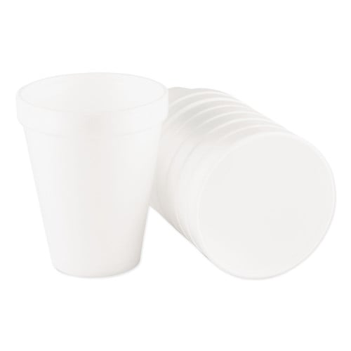 Dart Foam Drink Cups, 10 oz, White, 25/Bag, 40 Bags/Carton (10J10)