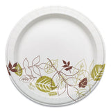 Dixie Pathways Soak Proof Shield Heavyweight Paper Plates, WiseSize, 8.5" dia, Green/Burgundy, 500/Carton (SXP9PATH)