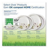 Dixie Pathways Soak Proof Shield Heavyweight Paper Plates, WiseSize, 8.5" dia, Green/Burgundy, 500/Carton (SXP9PATH)