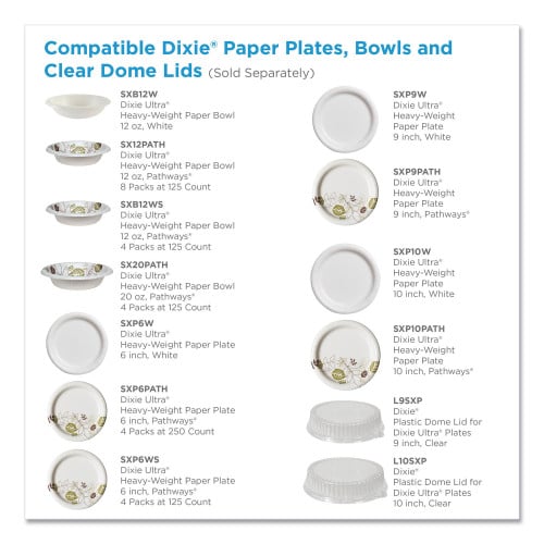 Dixie Pathways Heavyweight Paper Bowls, 20 oz, Green/Burgundy, 500/Carton (SX20PATH)