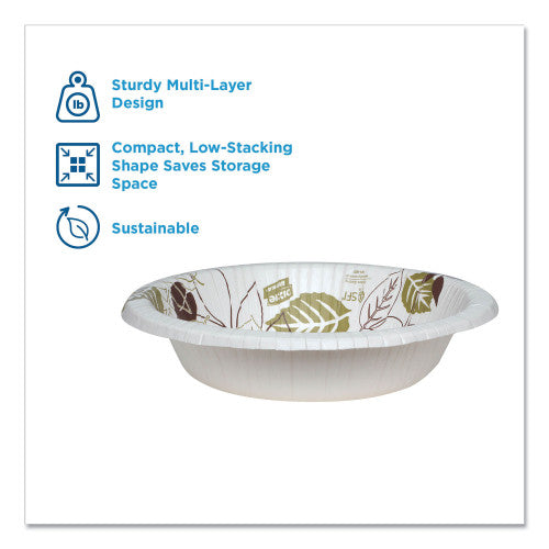Dixie Pathways Heavyweight Paper Bowls, 20 oz, Green/Burgundy, 500/Carton (SX20PATH)