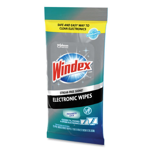 Windex® Electronics Cleaning Wipes, 1-Ply, 25 Wipe Pack, 12 Packs (319248)