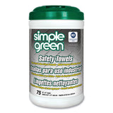 simple green Safety Towels, 1-Ply, 10 x 11.75, White, Unscented, 75/Canister, 6 Canisters/Carton (13351CT)