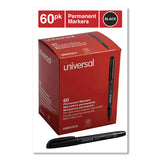 Universal Pen-Style Permanent Marker Value Pack, Fine Bullet Tip, Black, 60/Pack (UNV07074)