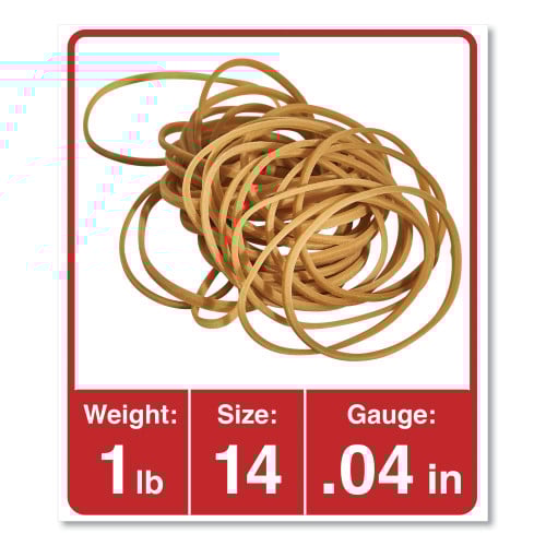 Universal Rubber Bands, Size 14, 0.04" Gauge, Beige, 1 lb Box, 2,200/Pack (UNV00114)