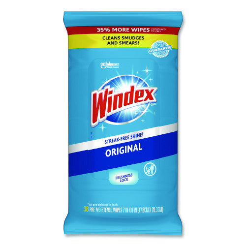 Windex® Glass and Surface Wet Wipe, 7"x 8", 38 Wipe Pack, 12 Packs (319251)