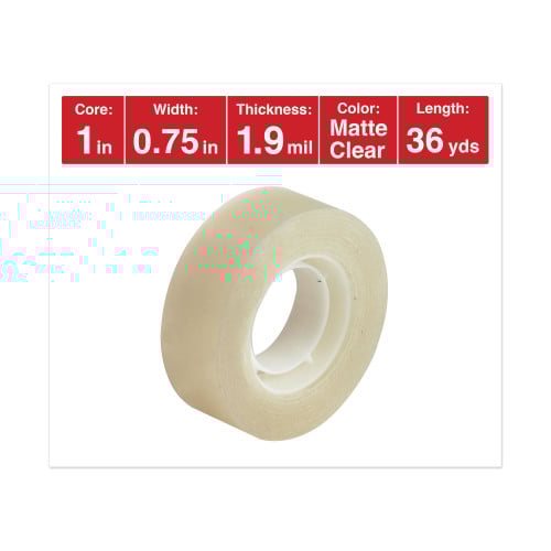 Universal Invisible Tape, 1" Core, 0.75" x 36 yds, Clear (UNV83436)