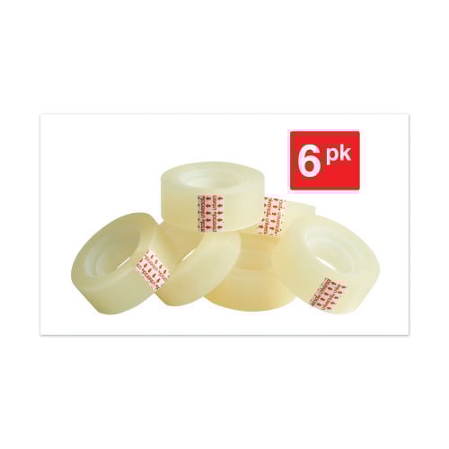 Universal Invisible Tape, 1" Core, 0.75" x 83.33 ft, Clear, 6/Pack (UNV83410)