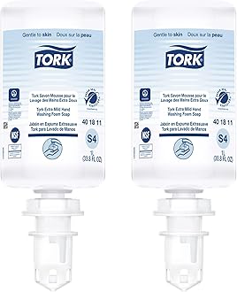 Tork Extra Mild Hand Washing Foam Soap S4, No Fragrance Added, 6 x 1L, 401811 (formerly 401211)
