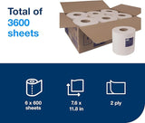 Tork Soft Centerfeed Hand Towel White M2, High Absorbency, 6 x 600 Sheets, 121204