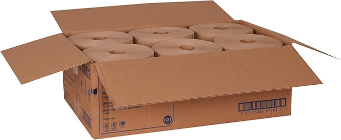 Tork Natural Paper Hand Towel Roll H21 100% Recycled Fiber, Universal Fit 6 Rolls x 800 Ft (RK8002)