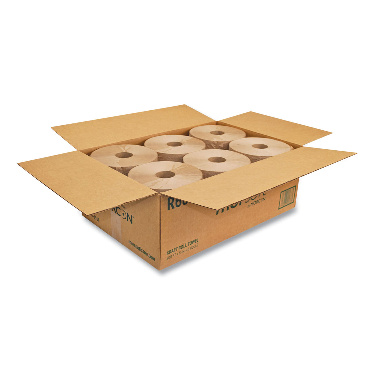 Morcon Paper Morsoft Universal Roll Towels, 1-Ply, 8" x 800 ft, Brown, 6 Rolls/Carton (R6800)