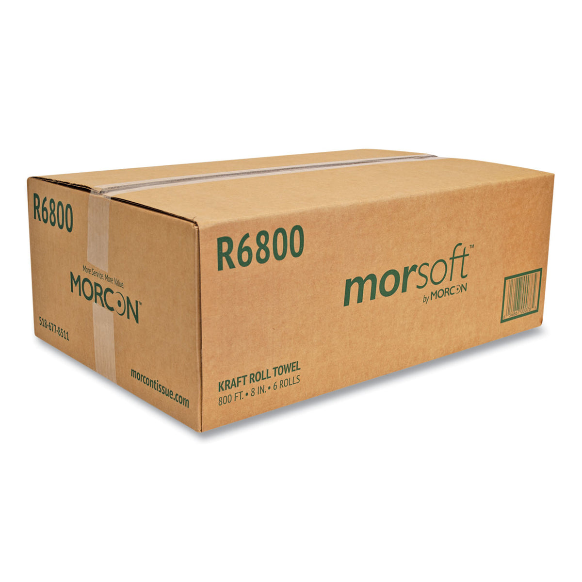 Morcon Paper Morsoft Universal Roll Towels, 1-Ply, 8" x 800 ft, Brown, 6 Rolls/Carton (R6800)