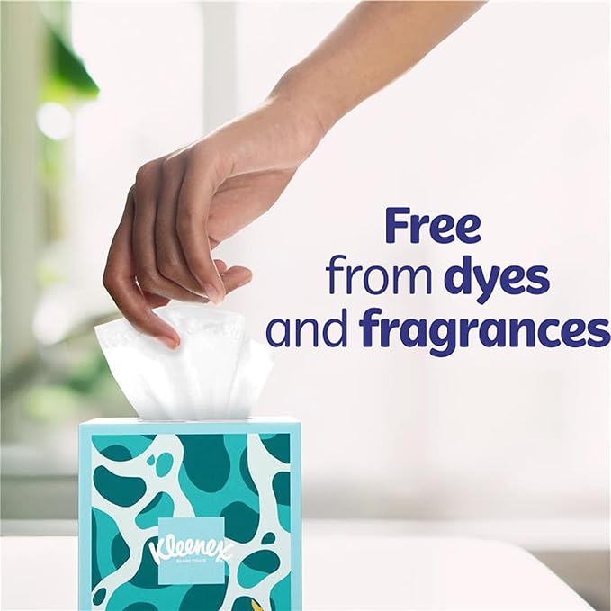 Kleenex Cooling + Aloe Facial Tissues, 4 Cube Boxes, 50 Tissues Per Box, 2-Ply