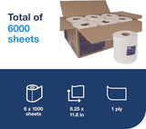 Tork Centerfeed Paper Wiper White M2, High Absorbency, 6 x 1000 Sheets, 120133
