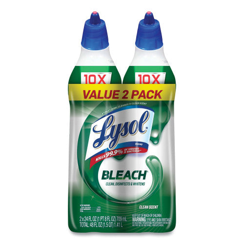 Lysol® Disinfectant Toilet Bowl Cleaner with Bleach, 24 oz., 2/Pack (96085PK)