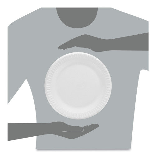 Dart Concorde Foam Plate, 9" dia, White, 125/Pack, 4 Packs/Carton (9PWCR)