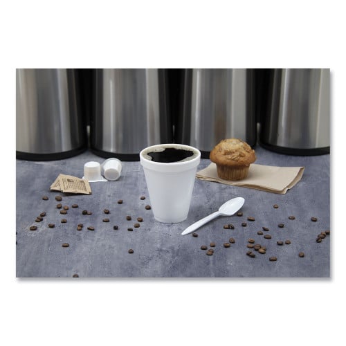 Dart Foam Drink Cups, 12 oz, Squat, White, 1,000/Carton (12J16)