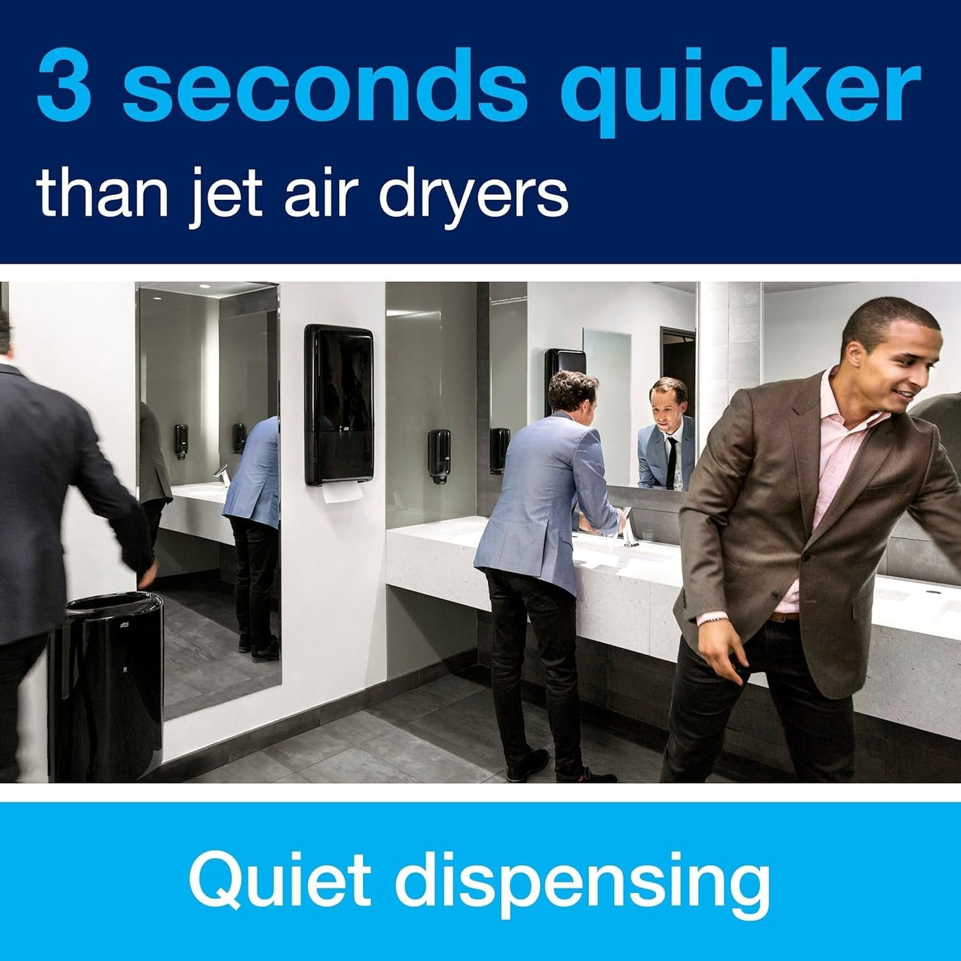 Tork PeakServe Continuous Hand Towel Dispenser Black H5, High Capacity, Elevation Range, 552528 + PeakServe Continuous Paper Hand Towels White H5, 1 ply, 12 x 270 paper hand towels, 105066