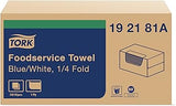 Tork Foodservice Cleaning Towel Blue/White W8, Z-Folded, 4 x 80 Cloths, 192183