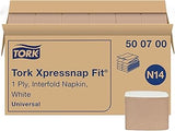 Tork Xpressnap Fit White Dispenser Napkin N14, C-Fold, 1 ply, 240 napkins, 4.252in x 3.248in each, 500700