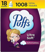 Puffs Ultra Soft Facial Tissues, 18 Cubes, 56 Facial Tissues Per Box