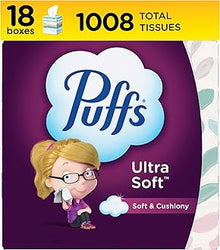 Puffs Ultra Soft Facial Tissues, 18 Cubes, 56 Facial Tissues Per Box