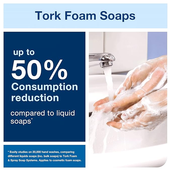 Tork Extra Mild Hand Washing Foam Soap S4, No Fragrance Added, 6 x 1L, 401811 (formerly 401211)